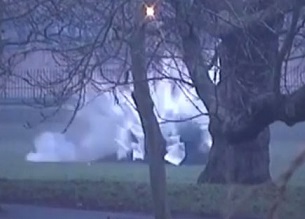 FloodSax sandless sandbags mitigated this controlled explosion in a London park FloodSax sandless sandbags mitigated this controlled explosion in a London park